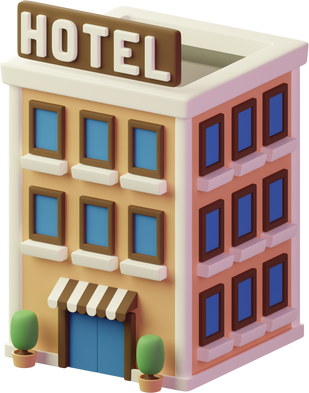 3D hotel icon element