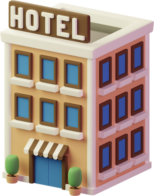 3D hotel icon element